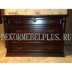 (216)  Комод с зеркалом  "ВЕРОНА"  "DRESSER " (Темный орех)