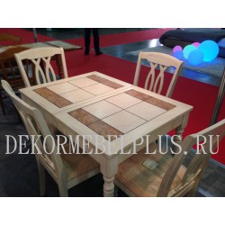 Стол обеденный T-13302 с керамической плиткой Buttermilk