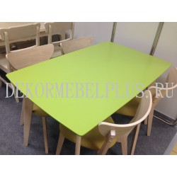 (1+4) Обеденная группа YA T- 195/ YA C-837 Lime Green/ White Wash